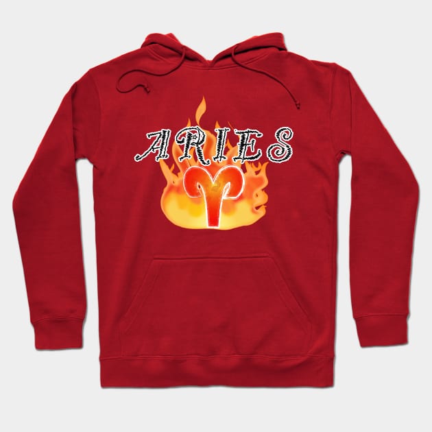 Aries: Zodiac Fire Sign Hoodie by PenguinCornerStore